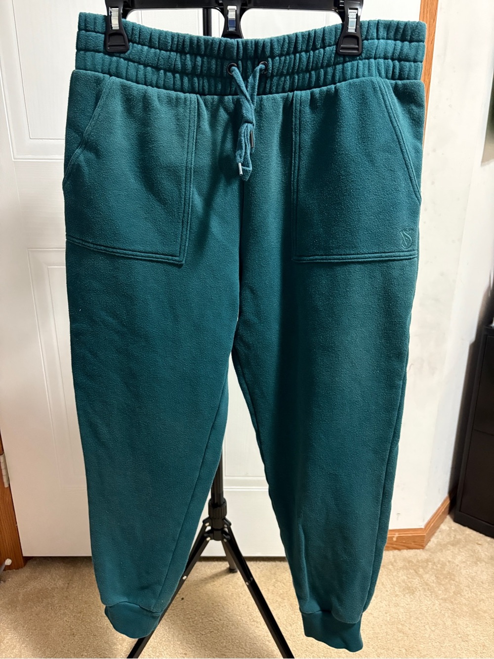 Women’s Teal Fleece Jogger Pants - Casual Drawstring Sweatpants